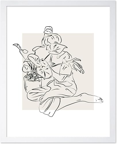 Miniatura 316 de Poster Master Póster de peonías – Estampado de flores retro – Ilustración floral – Ilustración en blanco y negro – Diseño de línea y abstracto –