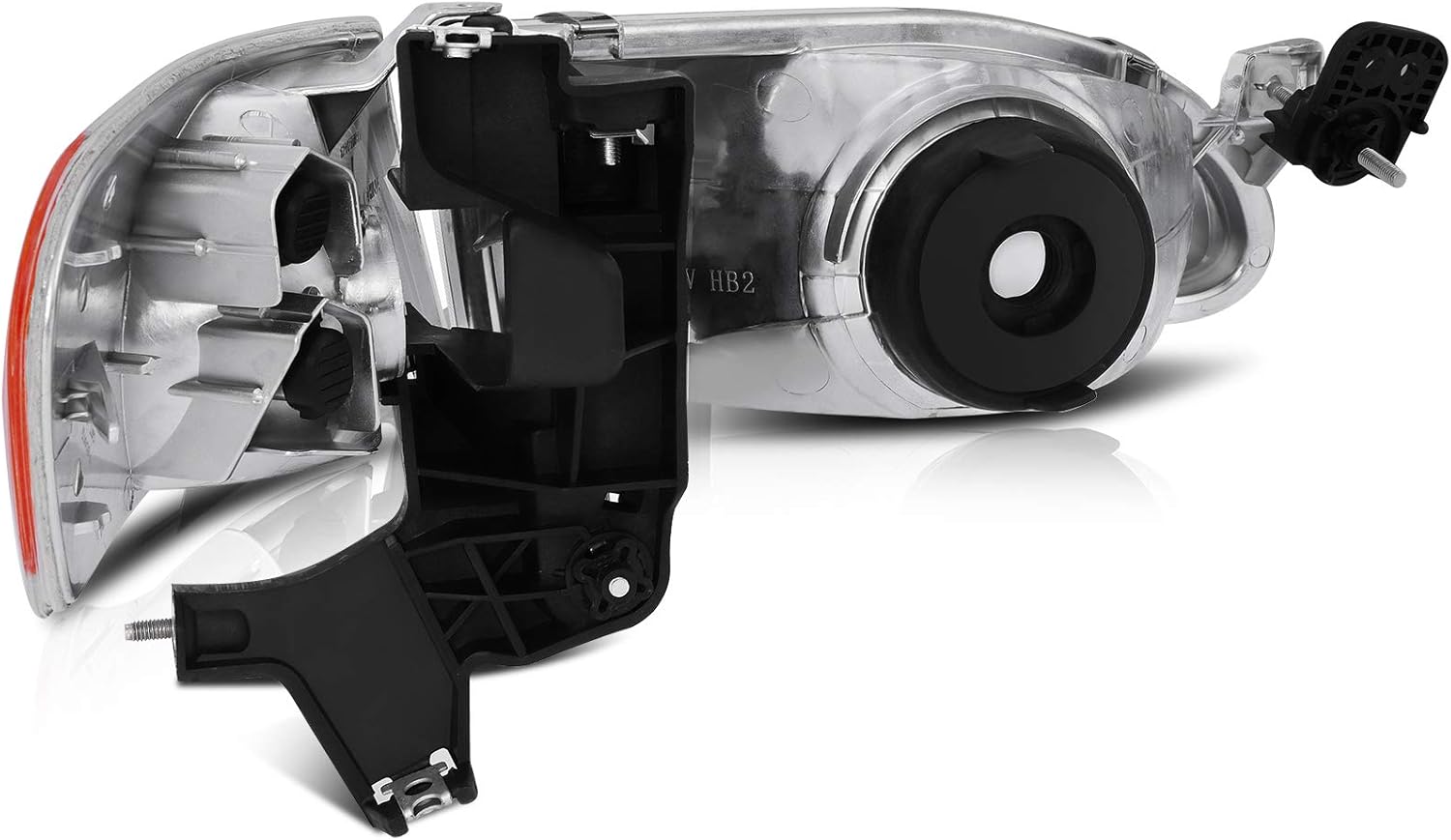 OCPTY Compatible For Toyota Corolla 1998-2000 Headlight Headlamps Chrome Housing Amber Reflector