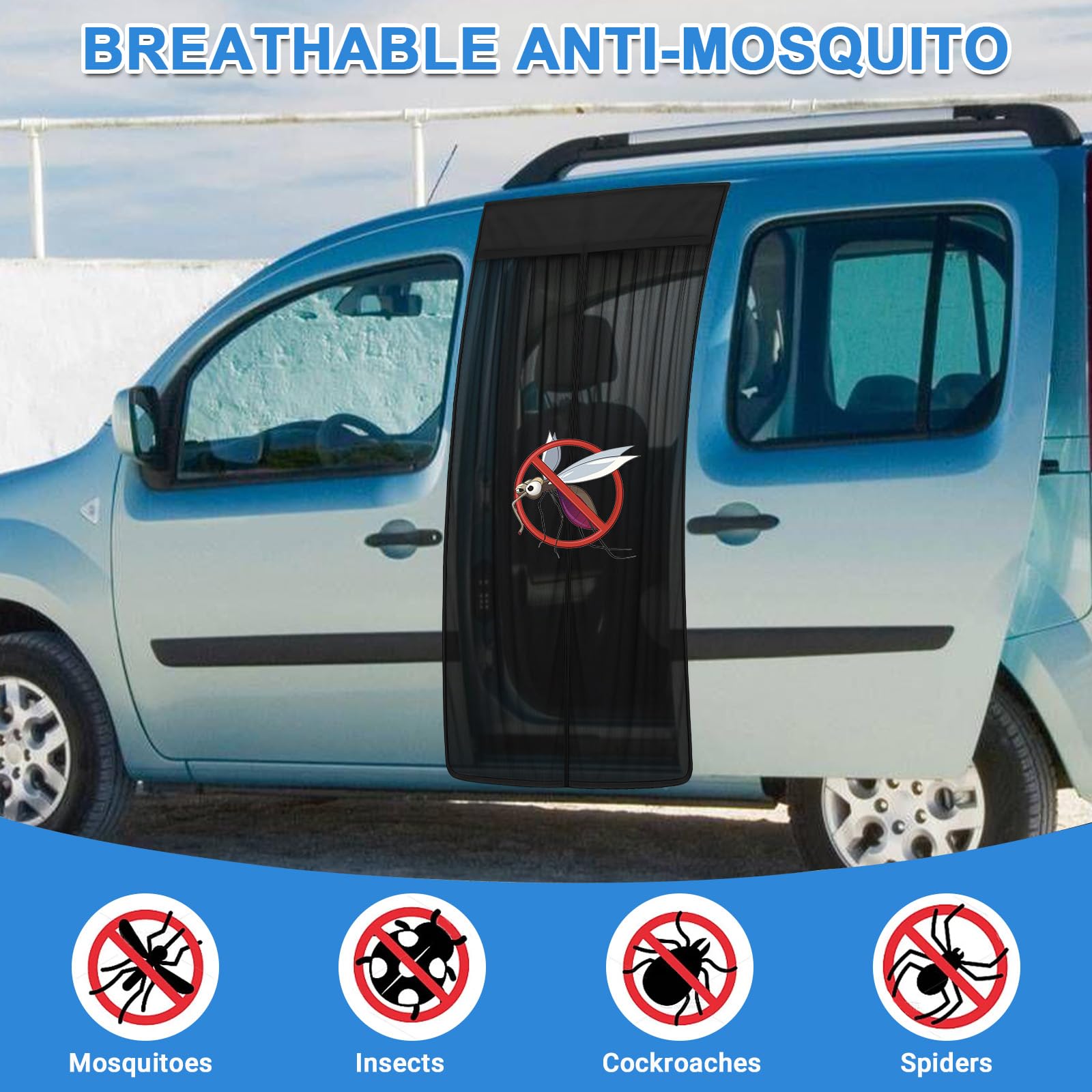 Filet Anti-Mouches Pour Voiture, Porte Coulissante De