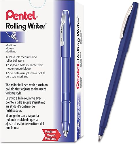 Miniatura 2 de Pentel R100C Rolling Writer Stick Roller Ball Pen.0.315 in, barril azul/tinta, docena