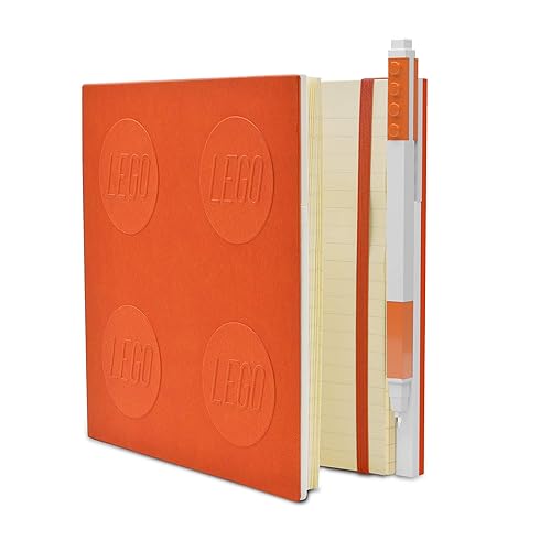LEGO Stationery - Cuaderno de bloqueo con bolígrafo de gel, color naranja