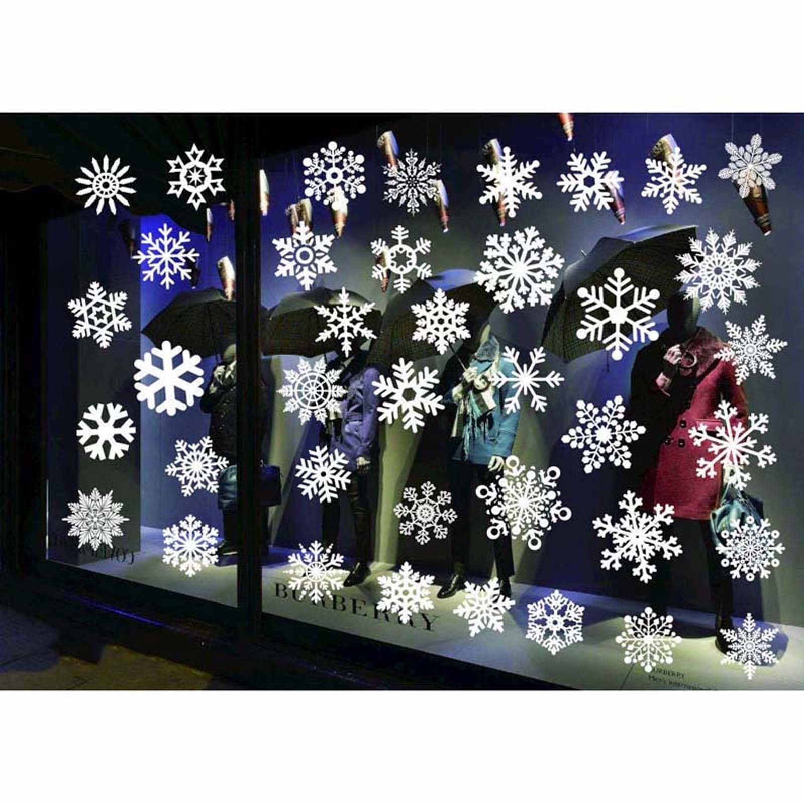 Christmas Window Stickers,50 x 35cm x 2 Sheets Window Stickers Decor, PVC Xmas Decoration Reusable Christmas Stickers for Xmas Decals Decorations for Window Display,Home Decor,Party Decor (White3)