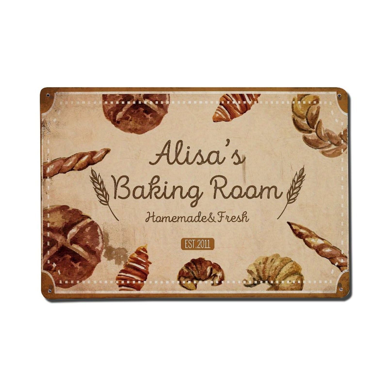 Bread Wheat Flour Oven Bake Metal Tin Sign Plaque
