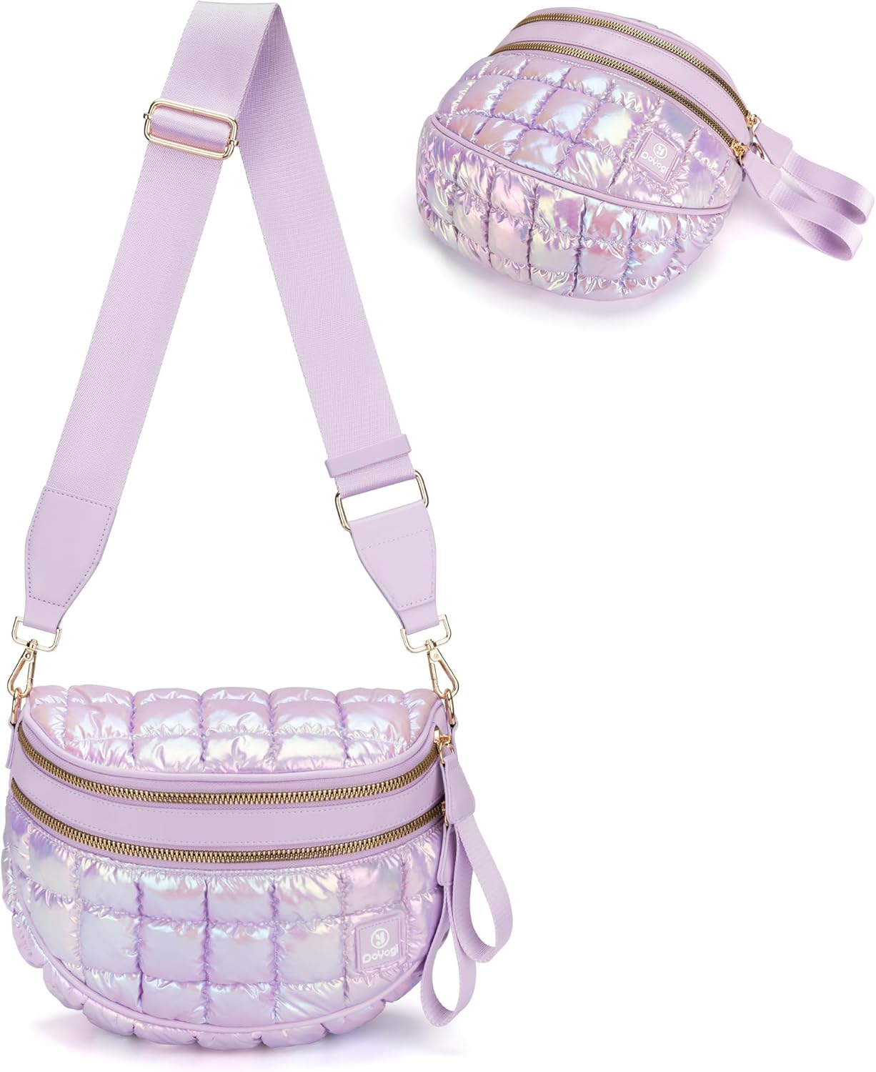 Puffer Crossbody Bum Bags for Women Puffy Checkered Purse Quilted Fanny Pack
