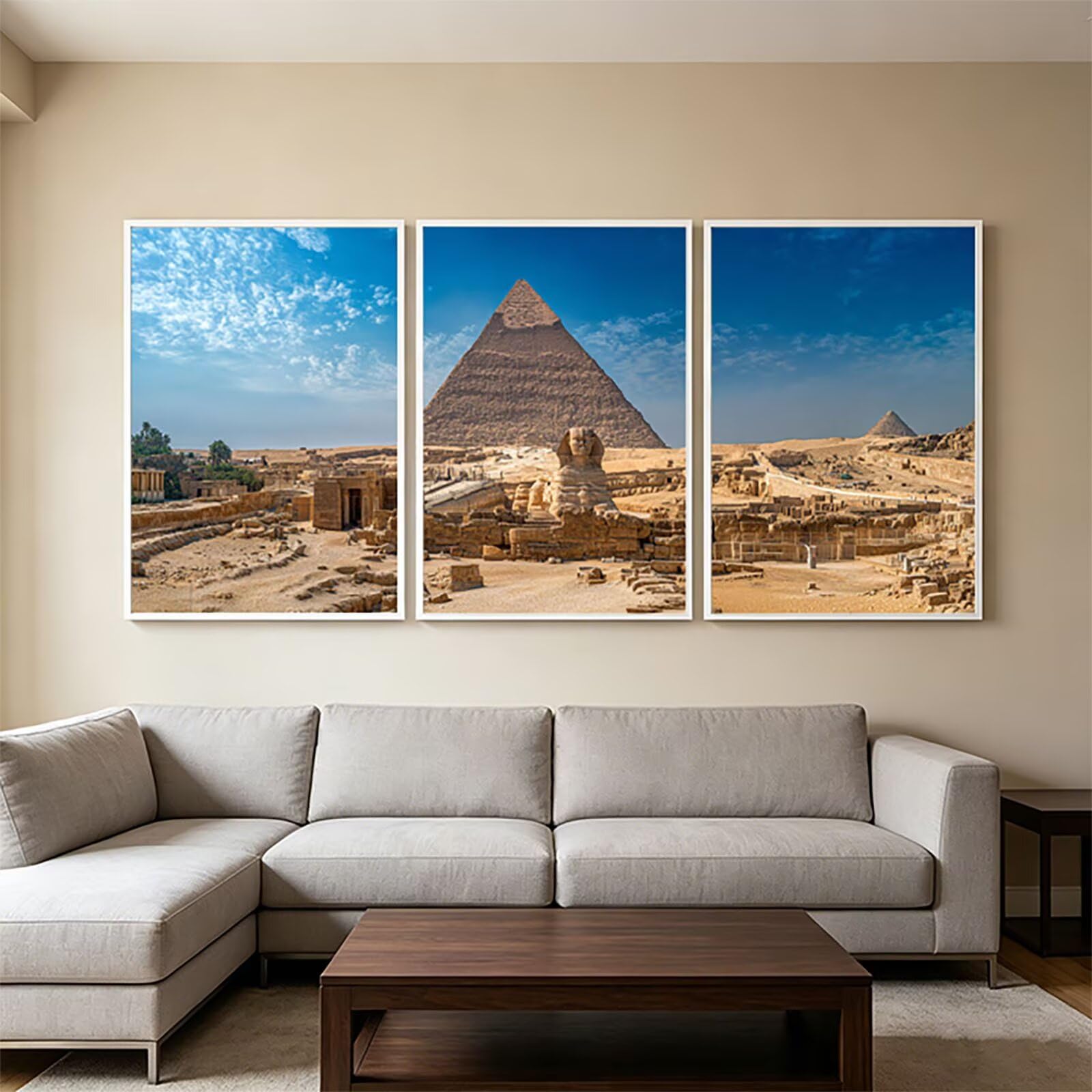 Zestawy sztuki diamentowej piramidy dla dorosłych, początkujących, 61 x 81 cm, 3 szt., Egipskie malarstwo diamentowe, 5D, DIY, pełne wiercenie po numerach, sztuka ścienna, klejnoty, obrazy do sypialni