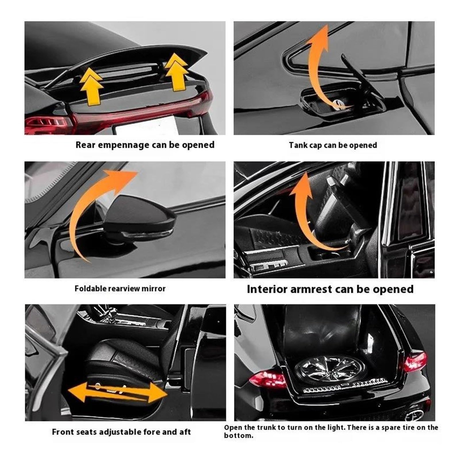 ONAIC Maßstabsmodelle Modellauto 1:18 Für Audi RS7 Sportback Version Leichtmetall-Modellauto Sammlerstück Sammlerauto(Schwarz)