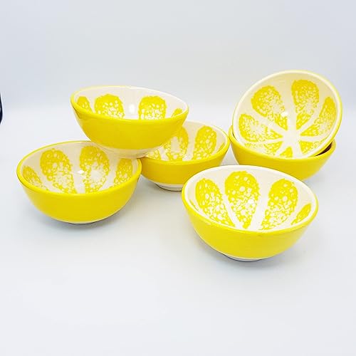 kaira - Lindos cuencos de cerámica pintados a mano con diseño de frutas para aperitivos, helado, condimento, arroz, postre, salsa de soja, cereales