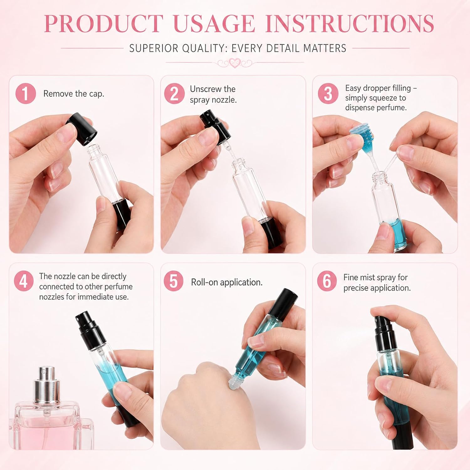 Dual-Head Travel Perfume Bottle Cologne Travel Perfume Atomizer