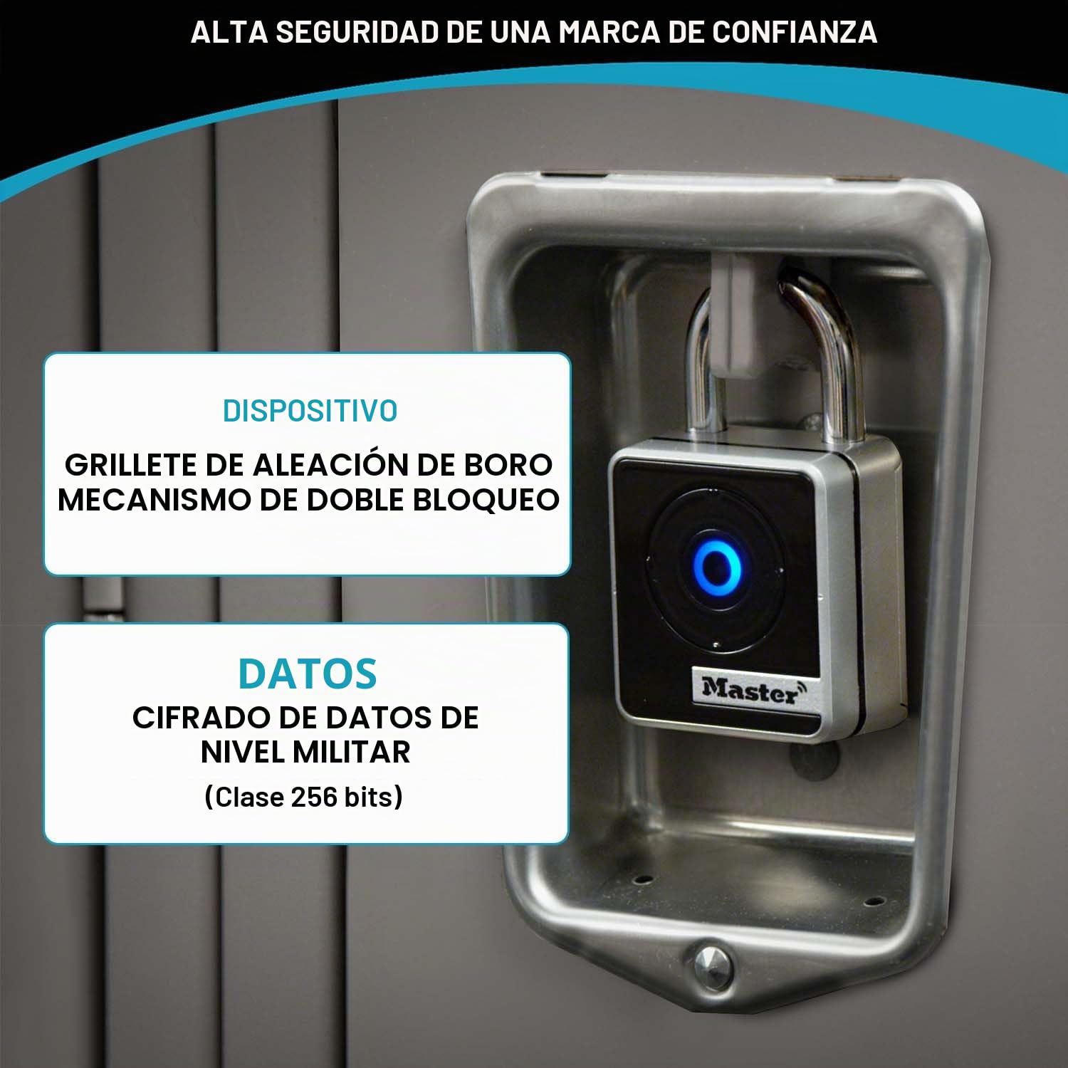 Master Lock 4400EUREC Candado con conexión Bluetooth para uso privado o profesional, Interior, Acceso Bluetooth con su smartphone