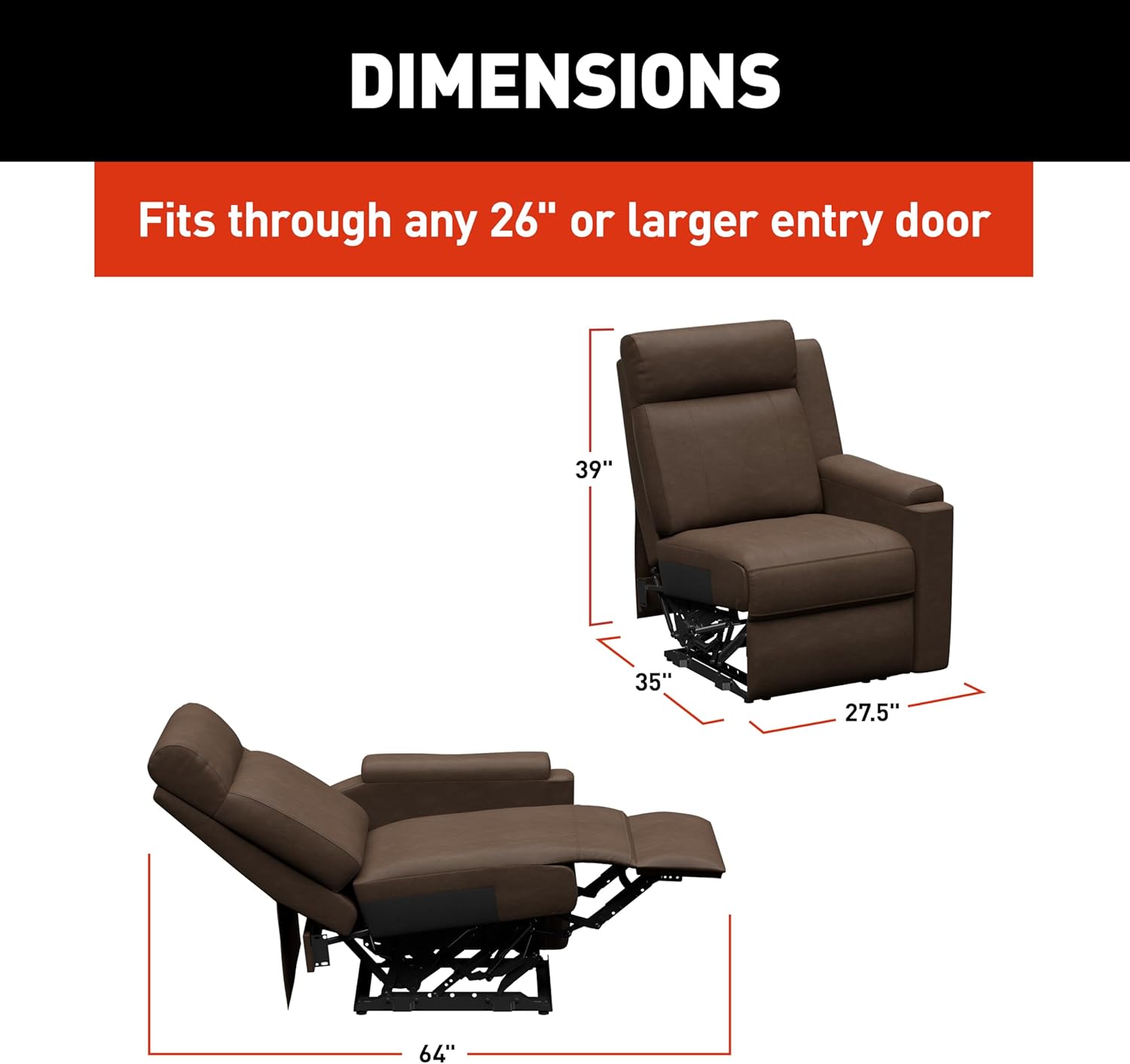 THOMAS PAYNE Signature Heritage Series Satula RV Theater Seating Left Arm Recliner with Manual Recline, High-Density Foam Cushioning - 2024044092