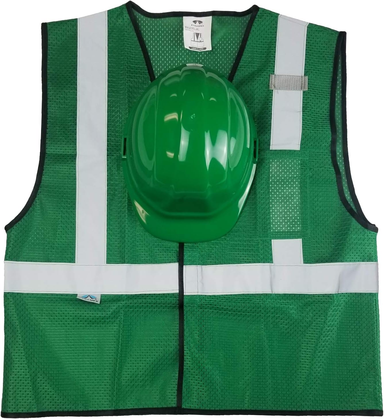 Texas America Safety Company Non-ANSI Mesh Safety Vest with Silver Stripes and ERB Hard Hat with Ratchet Suspension (SM/MD, Pink)