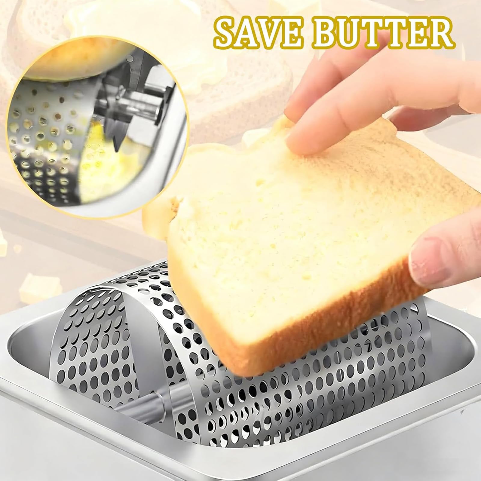 Elektrischer Butterstreuer, Edelstahlspender, schnelles gleichmäßiges Schmelzen, einstellbar 0-110°C, für Maiswaffeln, Burger, Toast