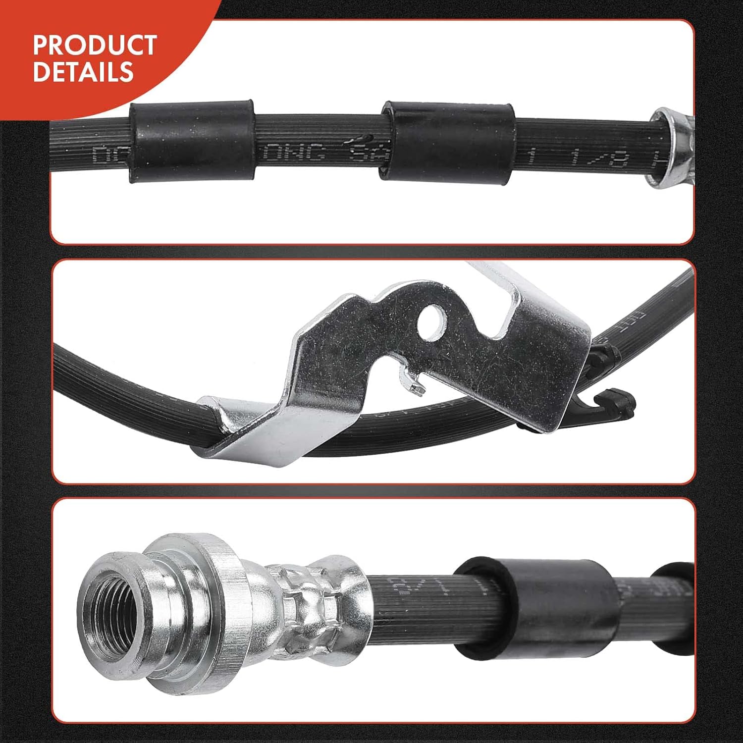 A-Premium Rear Driver Brake Hydraulic Hose Compatible with Select Ford and Lincoln Models - Fusion 2013-2020, Police Responder Hybrid/SSV Plug-In Hybrid 2019-2020, MKZ 2013-2019 - Replace# DG9Z2282M