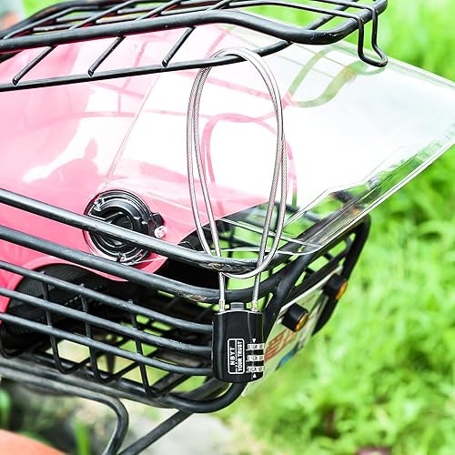 Miniatura 4 de Candado de combinación de cable de acero de 3 dígitos, diámetro del alambre de 324 pulgadas, circunferencia de 24 pulgadas, para equipaje de viaje,