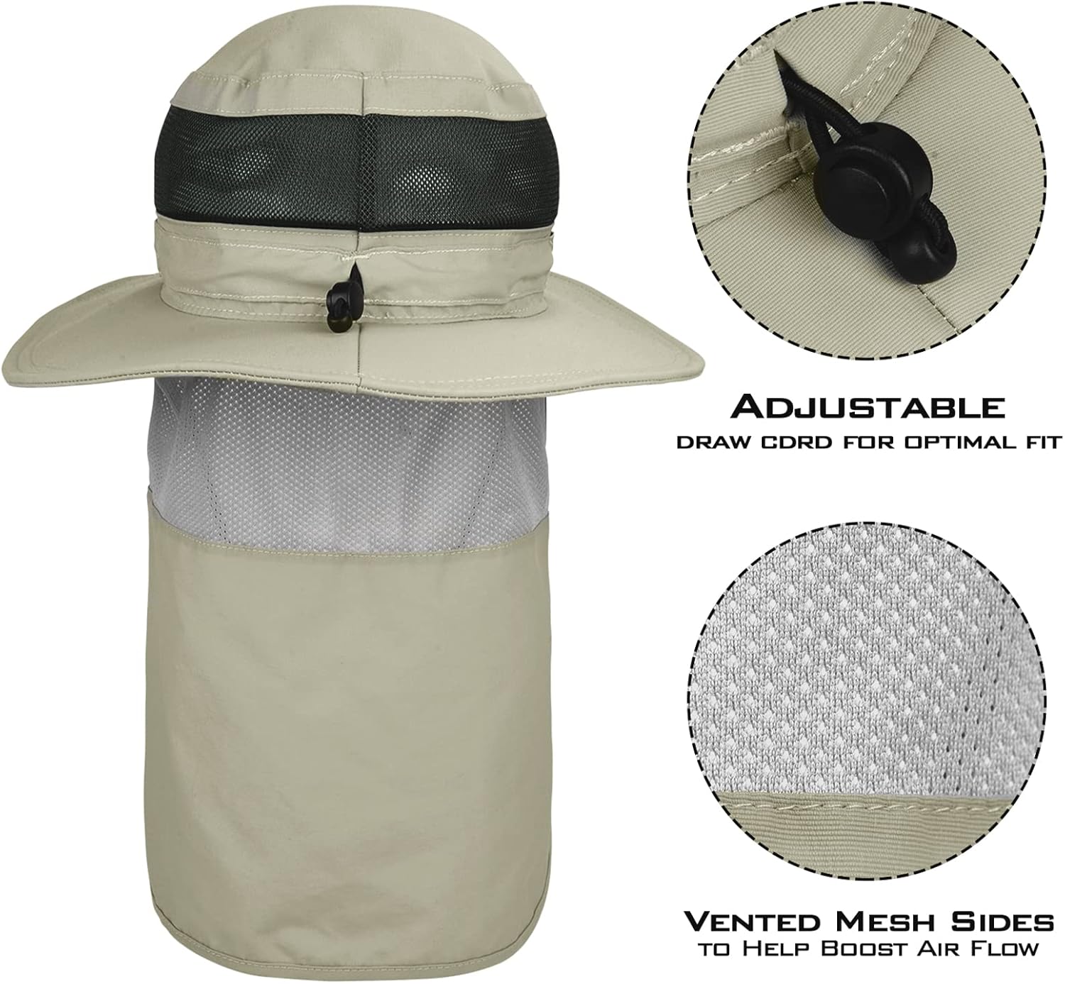 KastKing UPF 50 Boonie Hat Fishing Hat with Removable Neck Flap Sun Hats for Men - Image 6