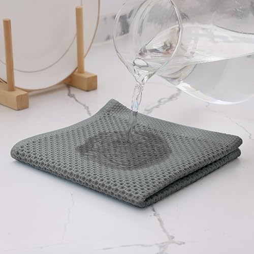 Miniatura 546 de Kitinjoy - Paños de cocina 100% algodón, paquete de 6 paños de cocina ultra suaves y absorbentes para secar platos, toallas de cocina de secado