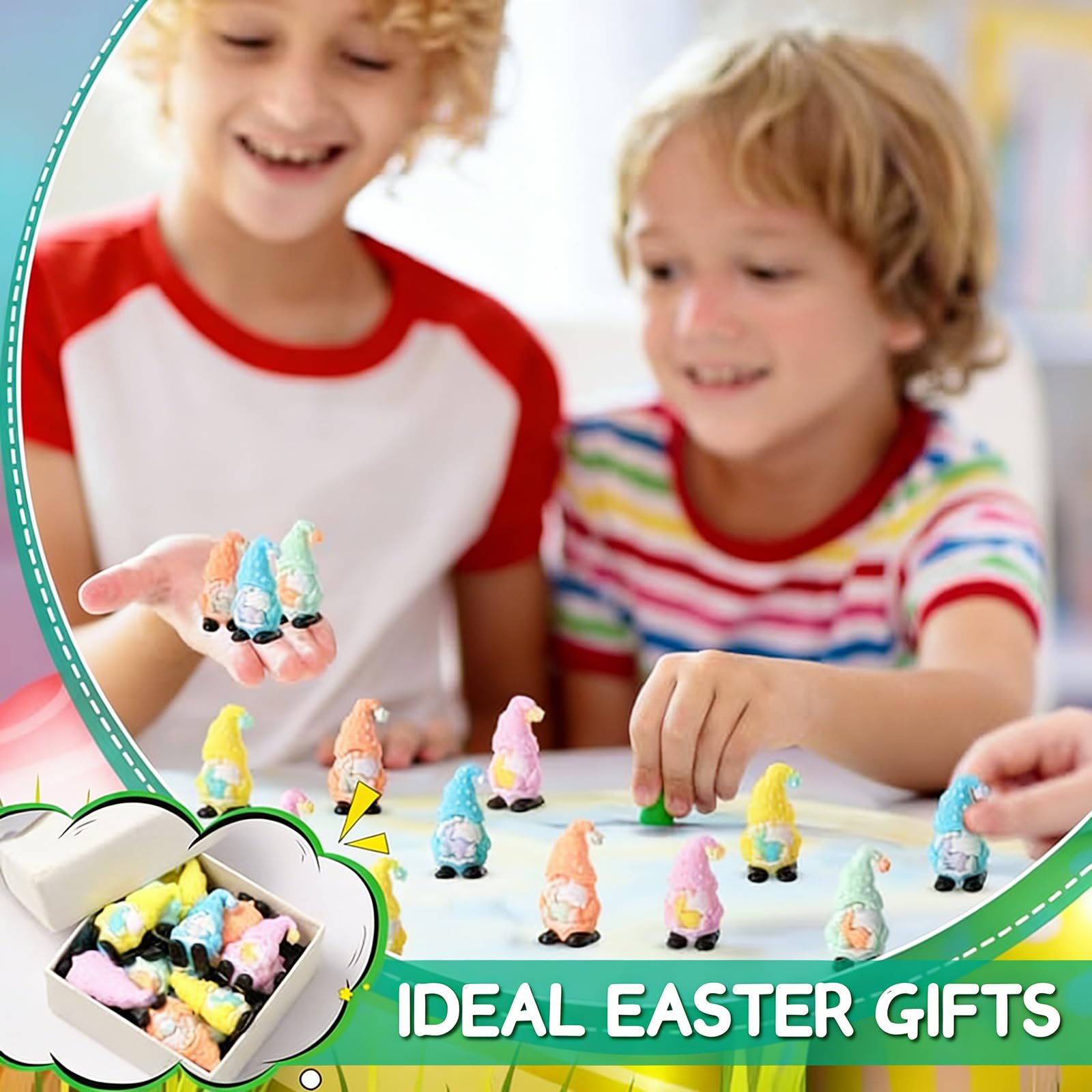 Figuras de Resina Encantadoras de gnomos pequeños temáticos para decoración navideña y Decoraciones coleccionables de Pascua