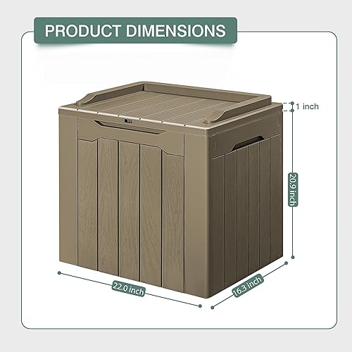 Miniatura 5 de GUNJI Caja pequeña de 30 galones para exteriores, impermeable, de resina, contenedor de almacenamiento con cerradura, caja de entrega de paquete