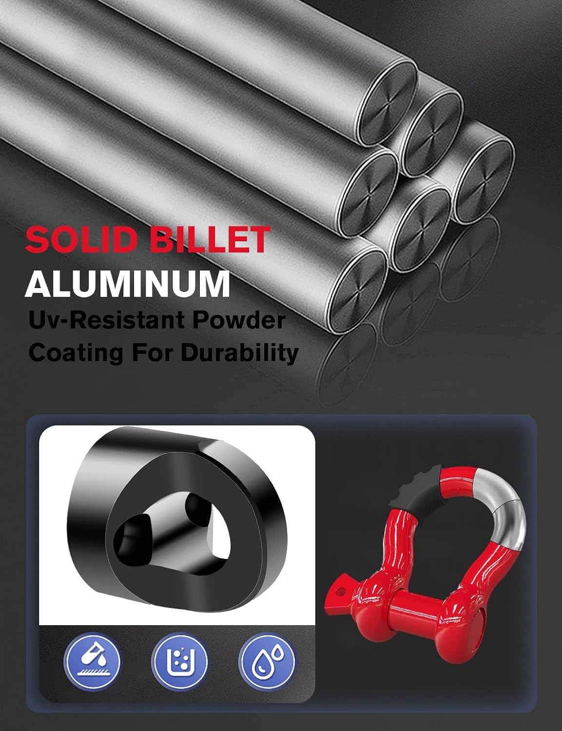 Chelhead RZR Front Hook With D Ring Shackle, Aluminum Towing Hook Accessories Compatible with Polaris RZR XP 1000 900 RZR S 1000