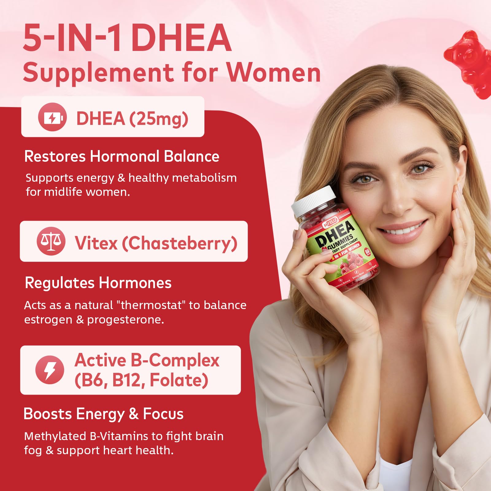 DHEA Supplement for Women, DHEA Gummies 25mg, 60 Count — Amazon image 2