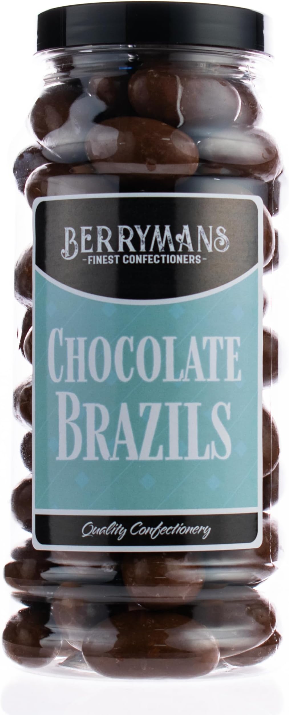 Original Chocolate Brazil Nuts Choc Brazils Retro Sweets Gift Jar by Berrymans Sweet Shop - Classic Sweets, Traditional Taste.