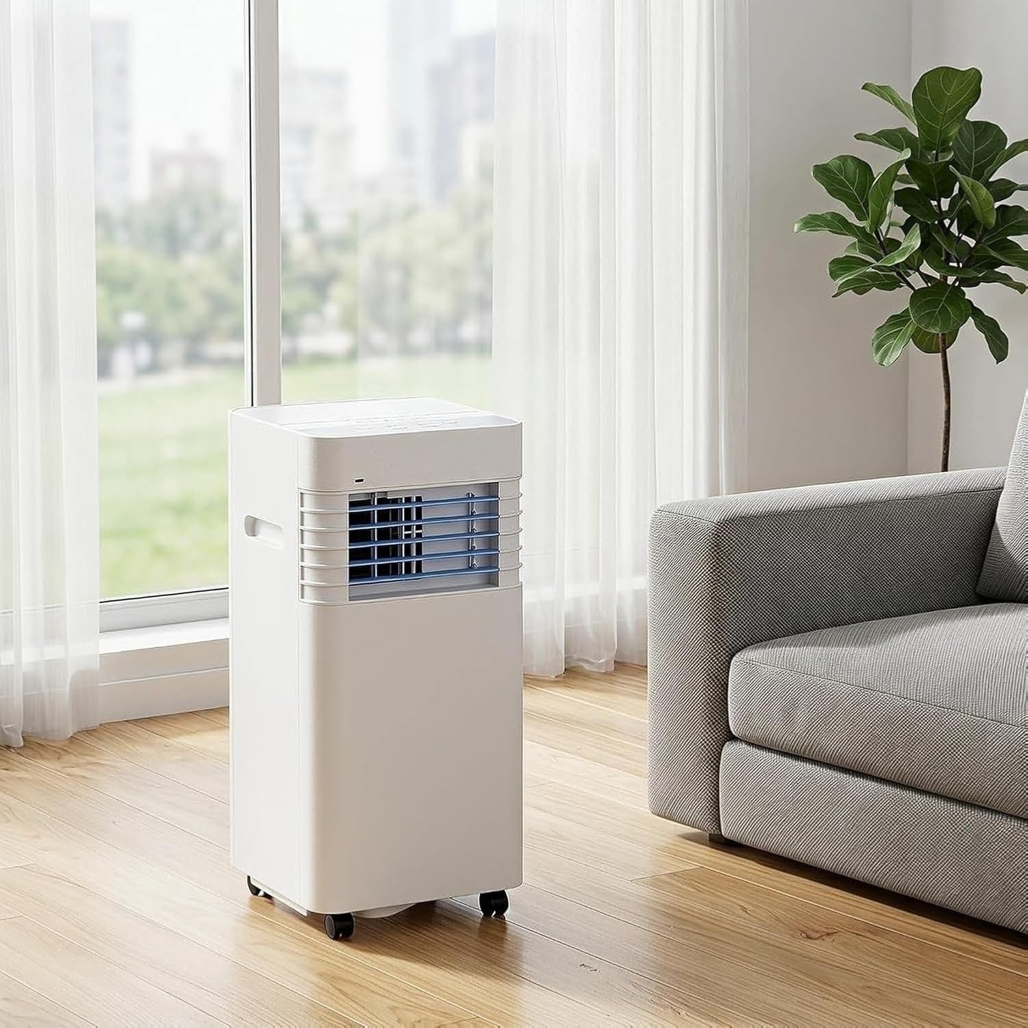 Condizionatore d'Aria Portatile 14000BTU, unità AC Mobile con Kit di Installazione Completo, raffreddatore efficiente per camere, 2 velocità Ventola, Timer 24h, 5000 Btu, 5000 BTU