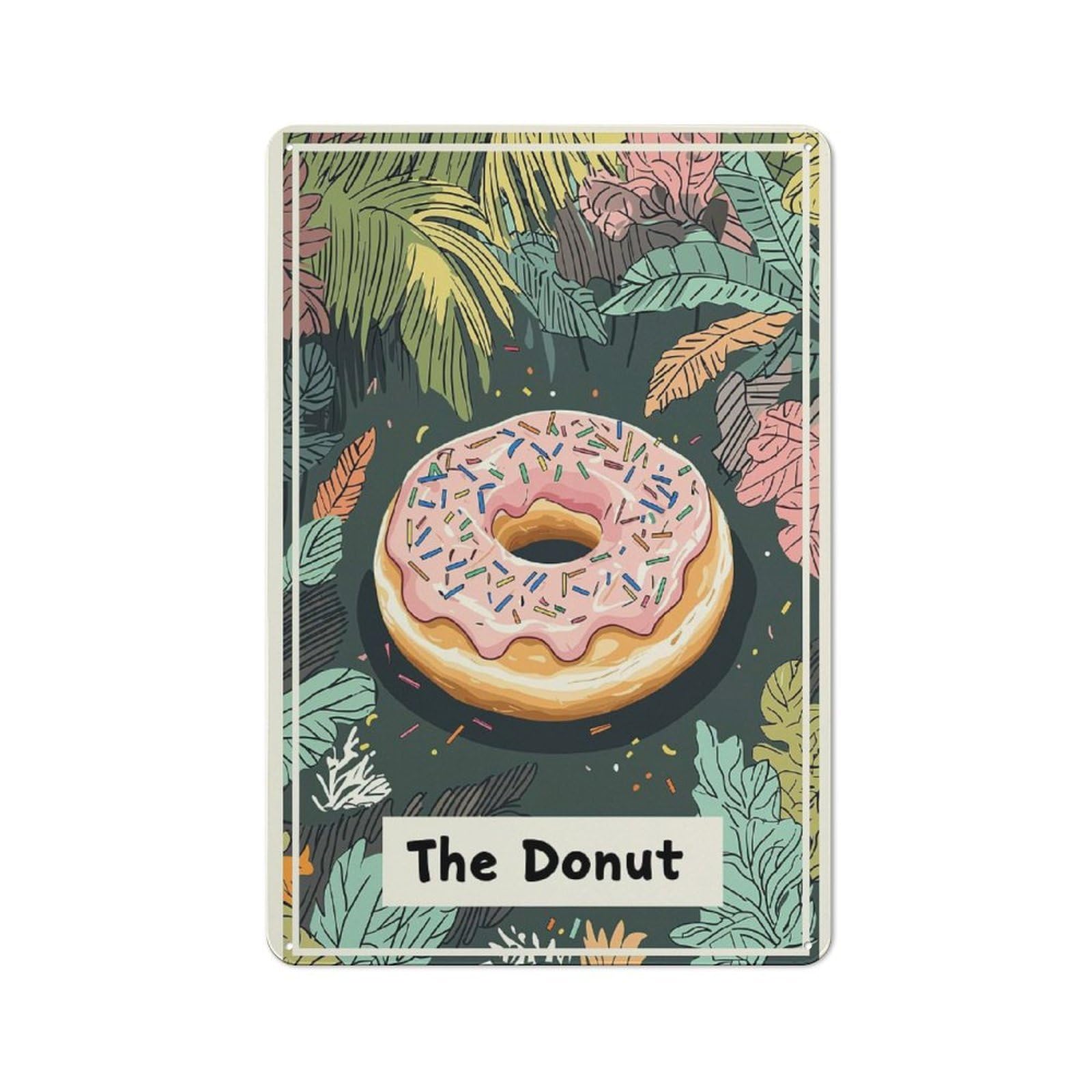 Junmoney Style-14 Donut In Jungle Rustic Tin Sign 30X20cm For Guest Room Or Hallway, For Vintage Wall Decor Fans, For Home Office And Studio Walls