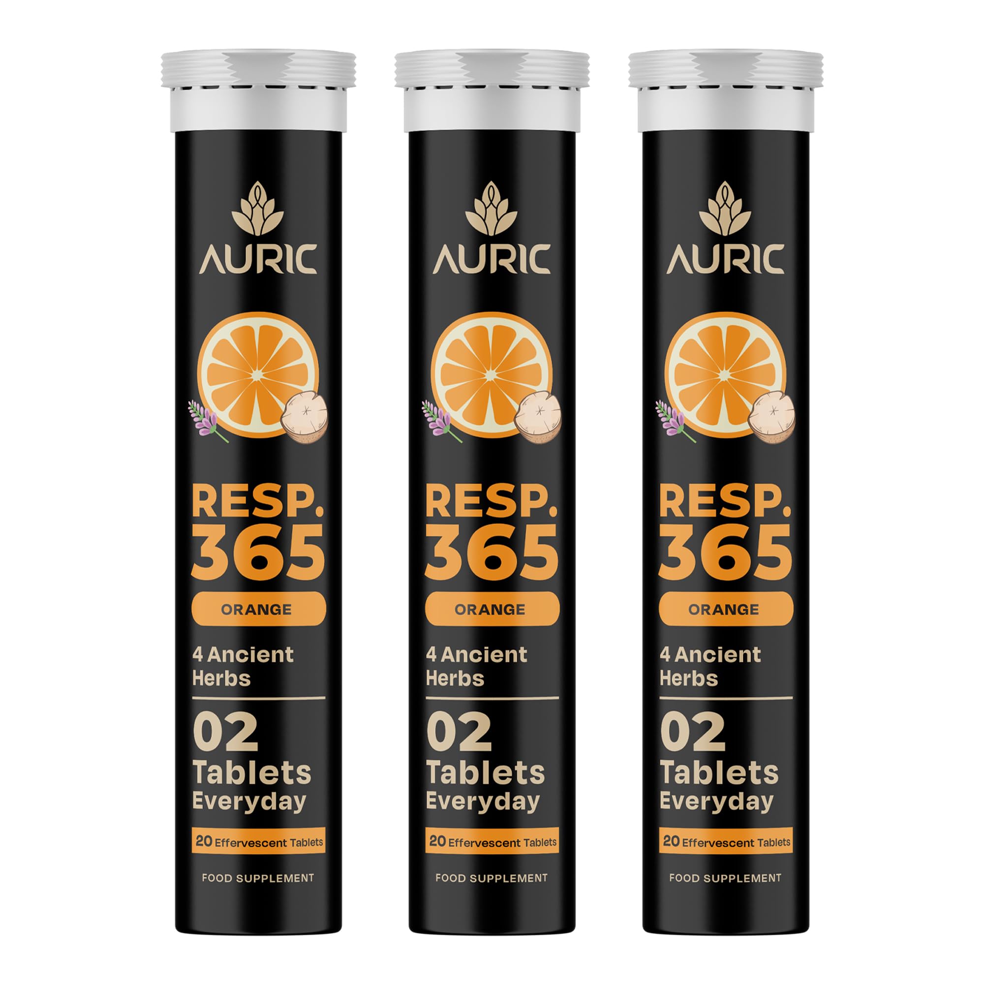 AuricResp.365 Supplement 60 Tablets Natural Lung Cleanse & Detox with NAC (N-Acetyl L-Cysteine), Pushkarmool, Piper Longum & Licorice Extract