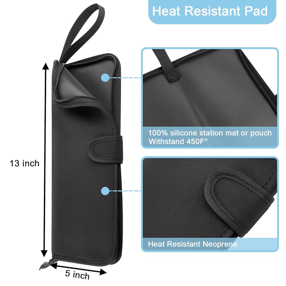 メイク道具・化粧小物 THE TOE Heat-Resistant Hair Iron Case Amazon.com : Heat Resistant Flat Iron Case, Portable Hair