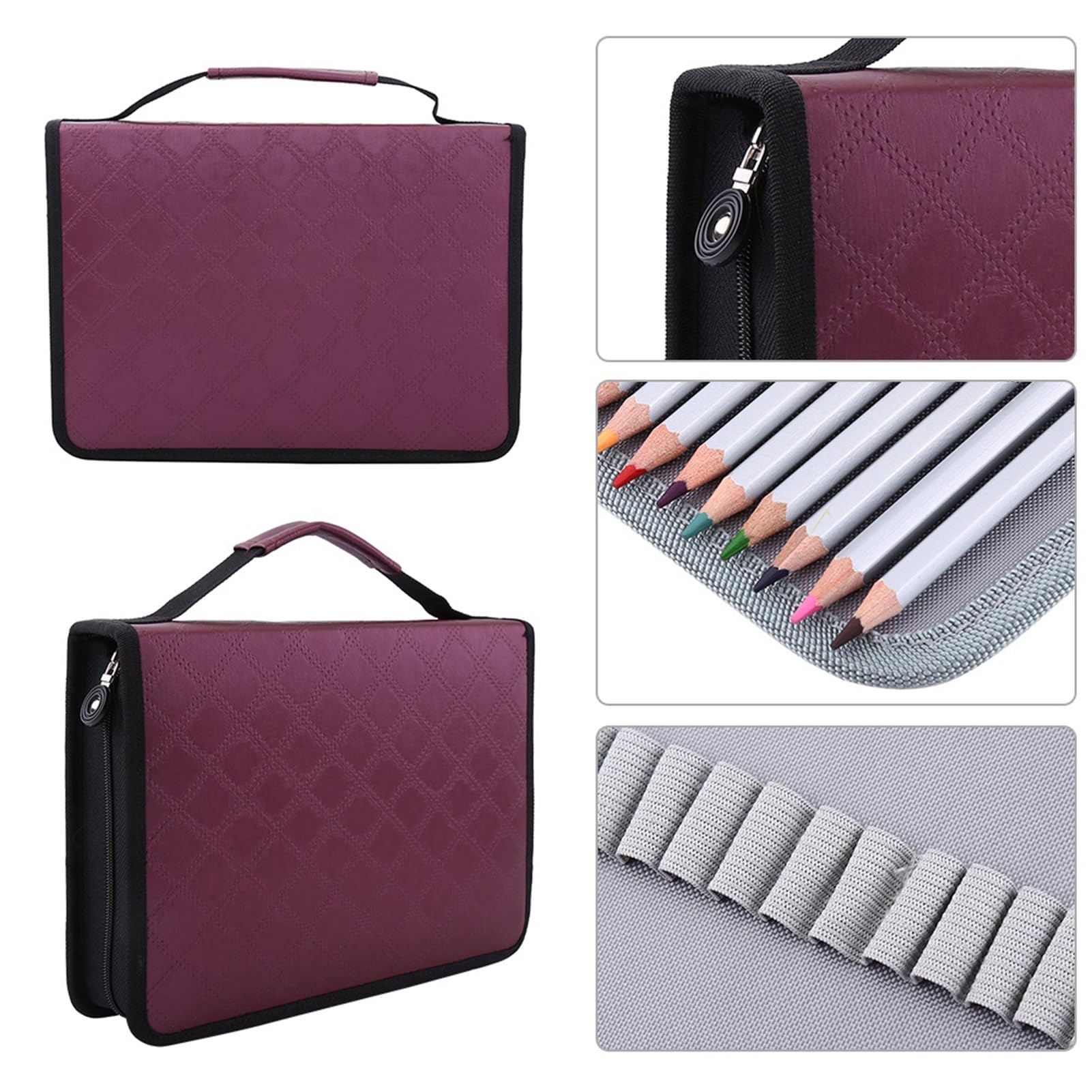 Estuche for lápices de Cuero PU con 150 Ranuras
