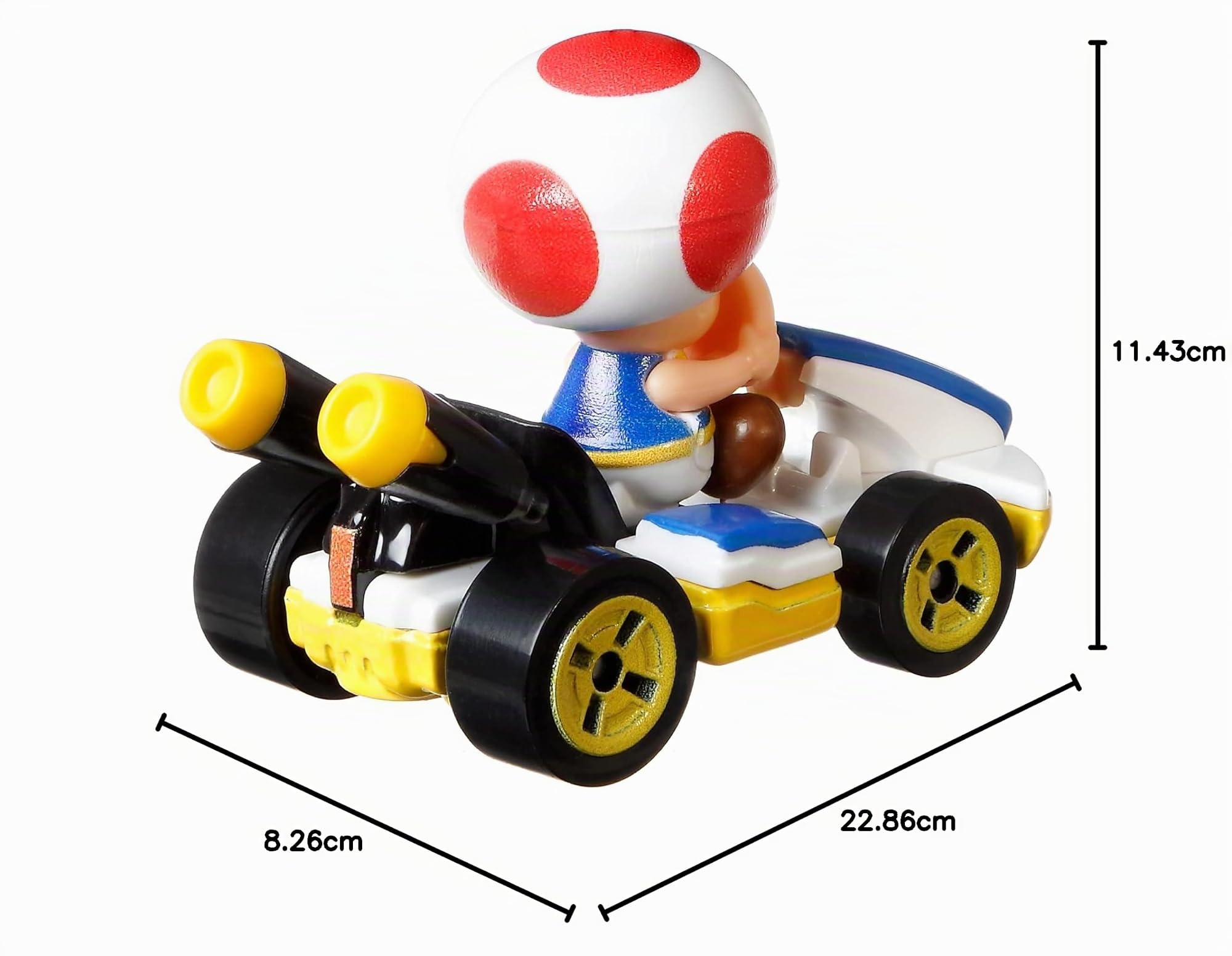 Hot Wheels Mario Kart Set de colección con 4 Coches de Juguete Die-Cast con Personaje, Regalo para niños +3 años, Modelo 4 (Mattel GXX98)