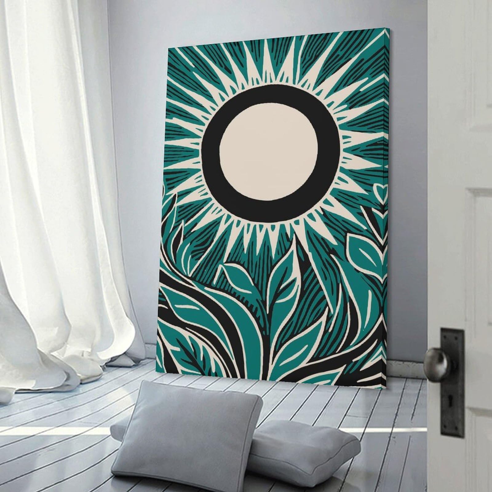 Junmoney Vintage Nature Sunset Canvas Art Print, 24x36inch(60x90cm), for Office Decor, Home Working Or Creative Rooms, Wall Art That Adds Style to Work Areas