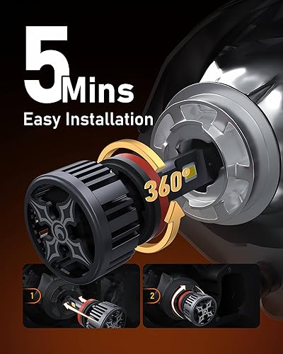 Miniatura 5 de Hikari 2025 25000LM H13 9008 Bombillas de doble haz, luz antiniebla, núcleo 9 LED mejorado de 45 W, kit de LED de alto lúmenes, blanco frío de 6000