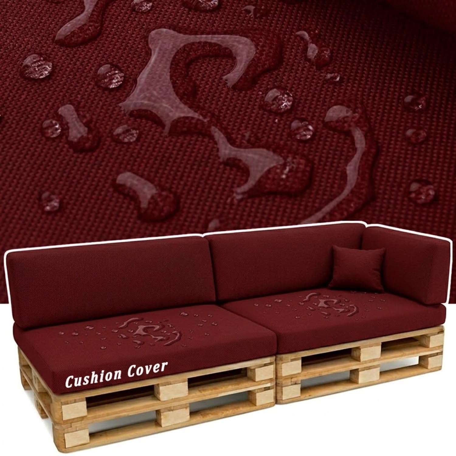 Funda de cojín impermeable para palé 120 x 80 con cremallera y base fija