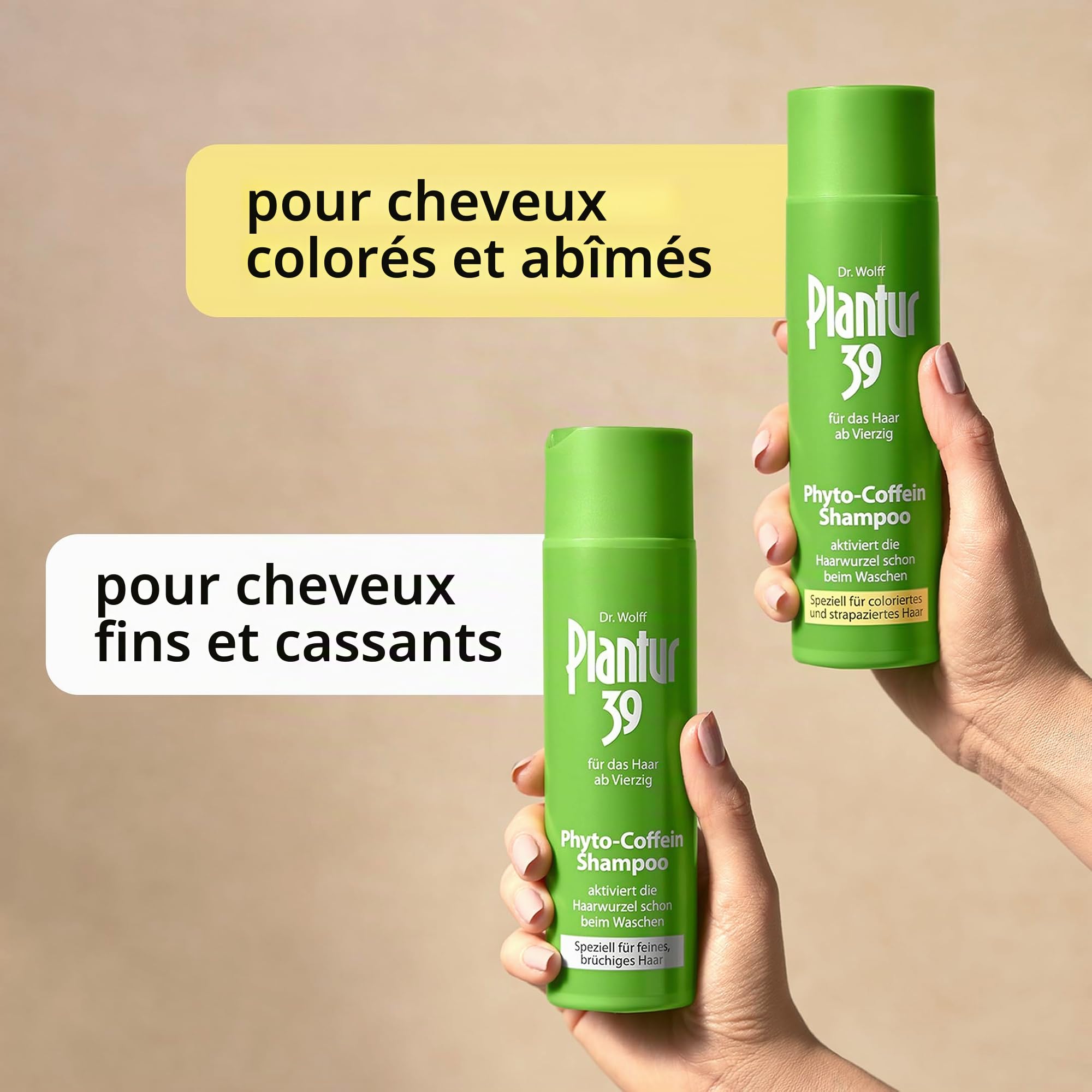 Plantur 39 Shampooing Phyto à la caféine - 3 x 250 ml - Spécial cheveux fins et cassants - Shampooing de soin pour prévenir la chute de cheveux ménopausique