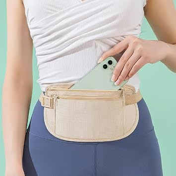 2 Pcs Secure Travel Money Belt Anti-Theft Waterproof Pouch Passport Holder