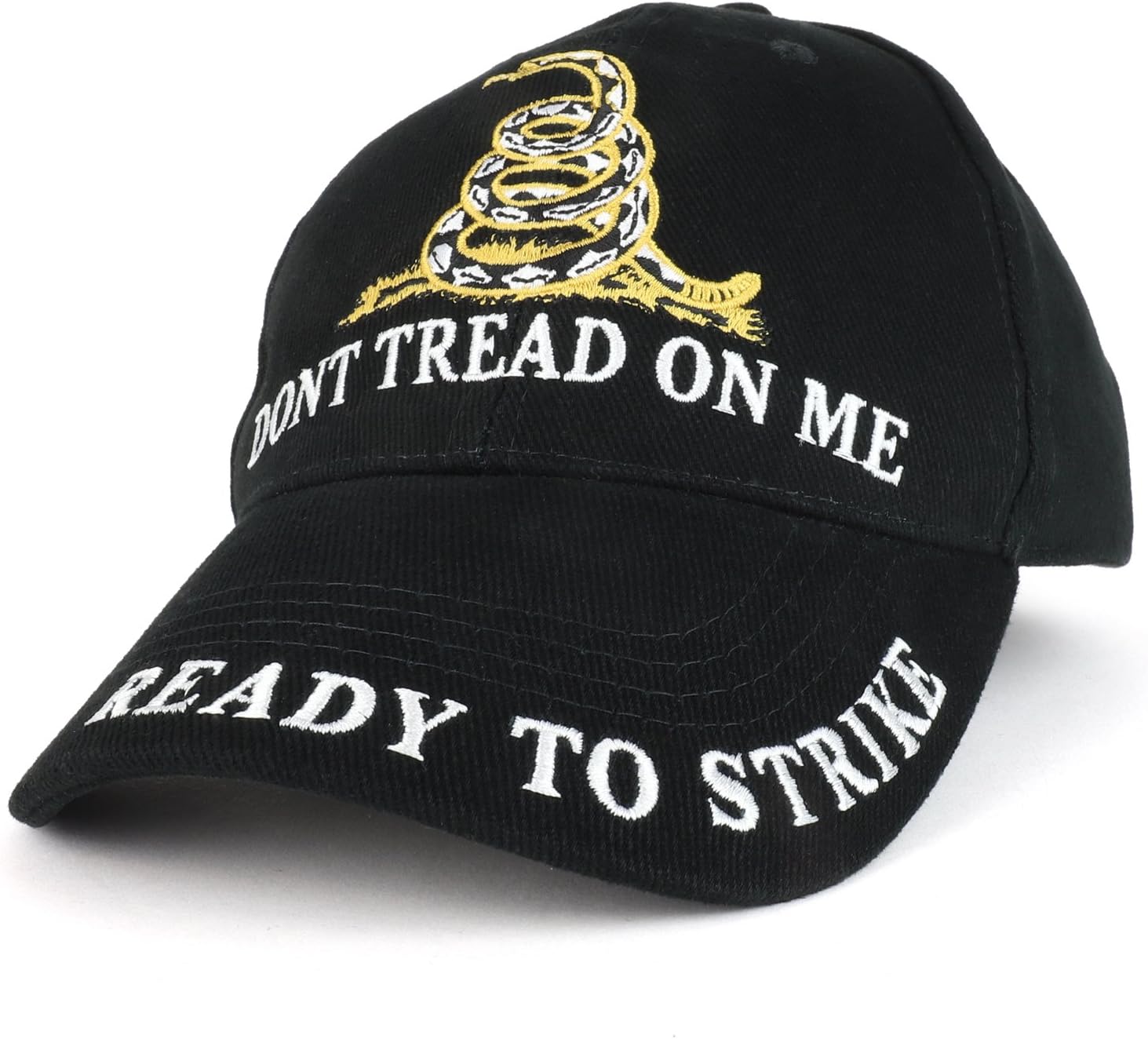 Armycrew Don't Tread On Me Snake Embroidered Military Cotton Twill Structured Baseball Cap