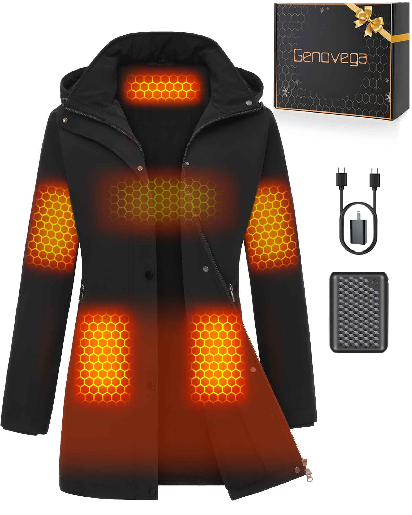 Graphene Women Heated Jacket 12V Fast Charge 18400mAh Large Capacity