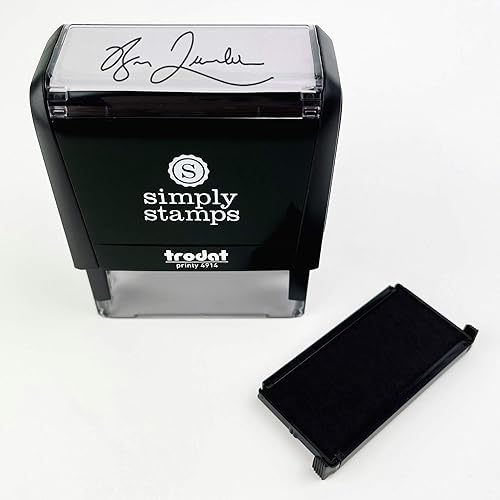 Sello de firma personalizado con tinta extra, varios colores (negro con 1 almohadilla de tinta adicional)
