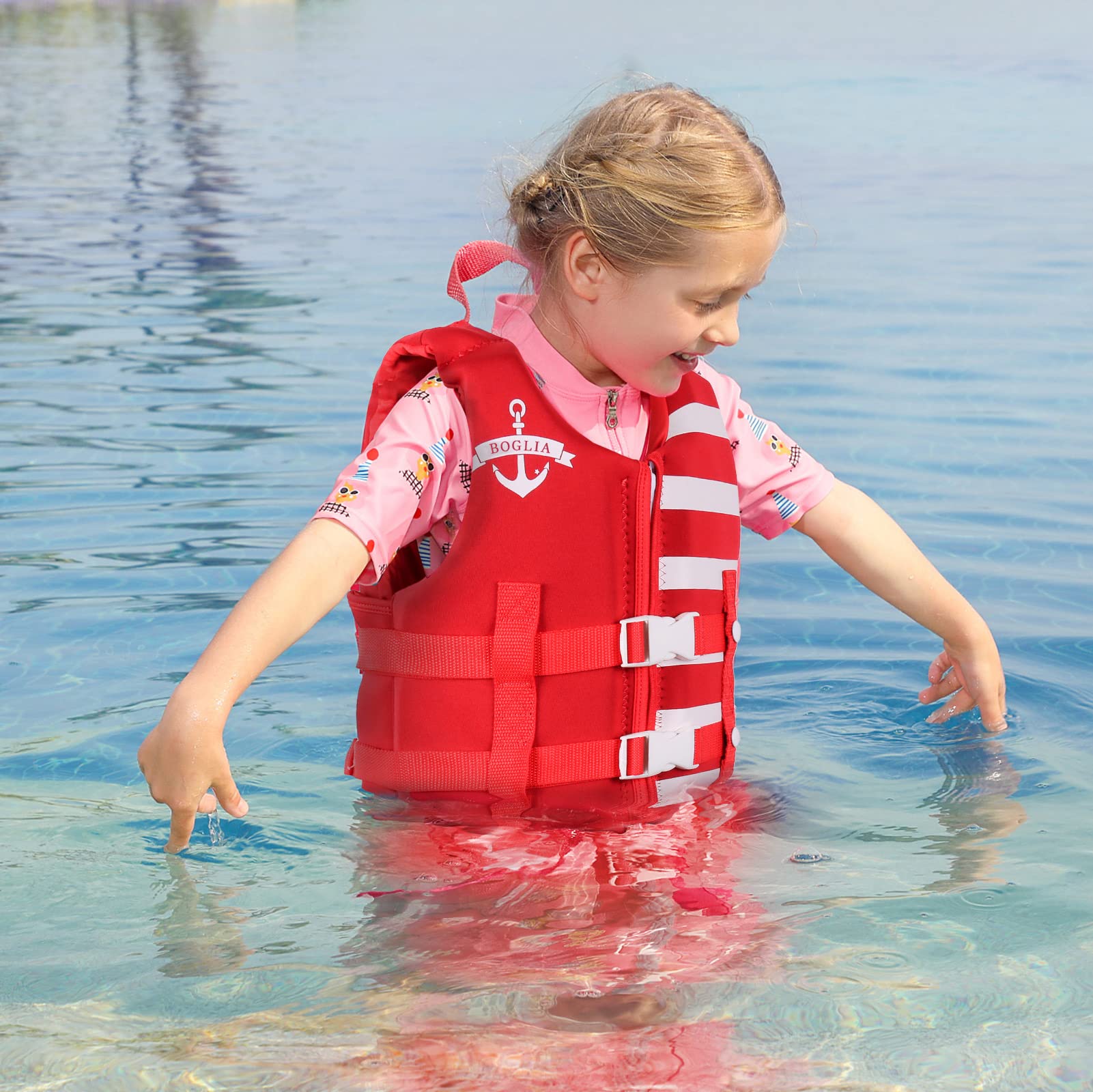 PROTAURI Bambini Giubbotto da Nuoto - Ragazze Ragazzi Giubbotto Galleggiante Bambino Gilet Swim Vest Neoprene Costume da Bagno Imparare a Nuotare Aiuto 2-9 Anni/50N