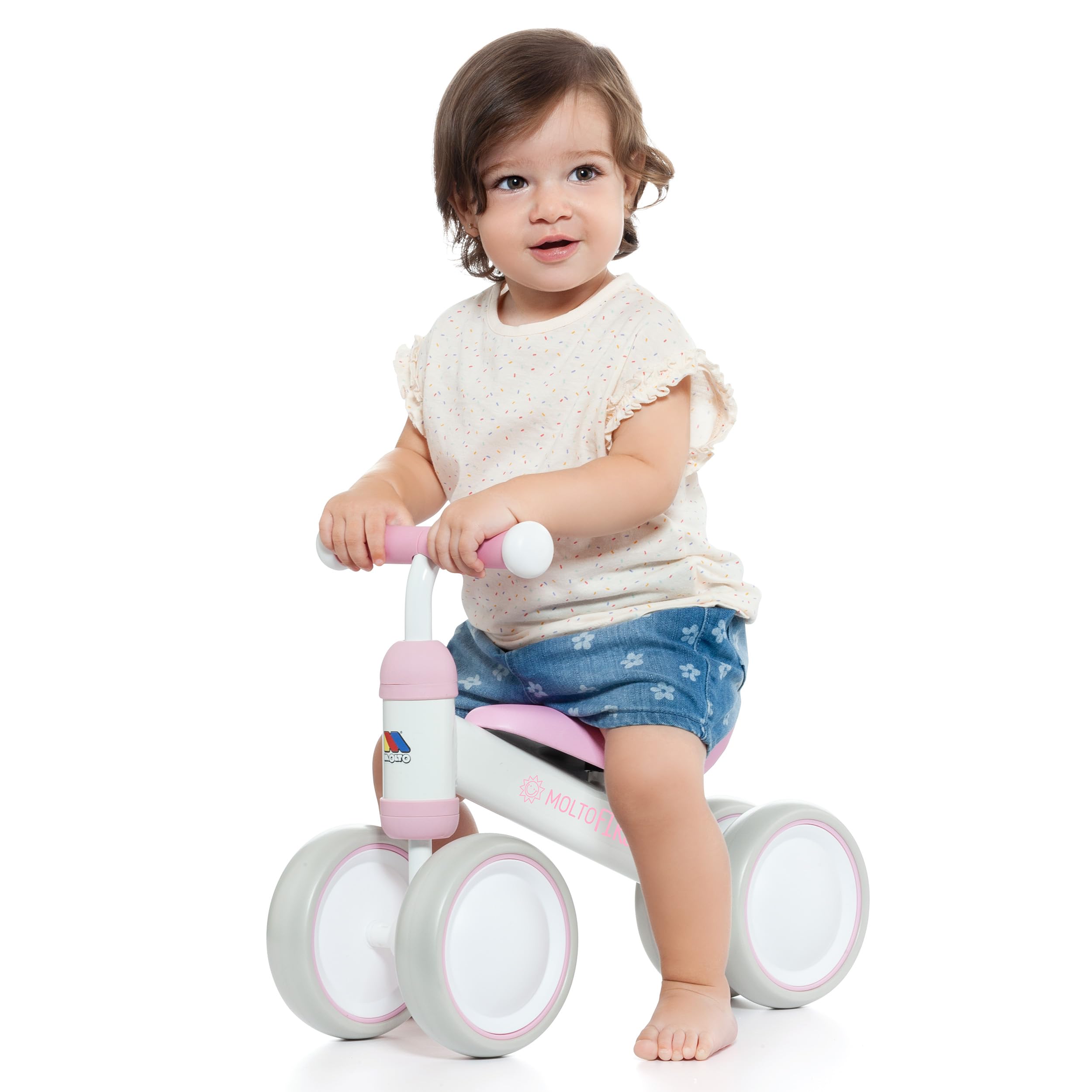 MOLTO | Bicicleta sin Pedales My 1st Ride on Rosa Corre Pasillos para Uso en Casa o en el Parque | Juguetes Infantiles Seguros y Resistentes | Fomenta el Desarrollo de los niños y niñas | + 10 Meses