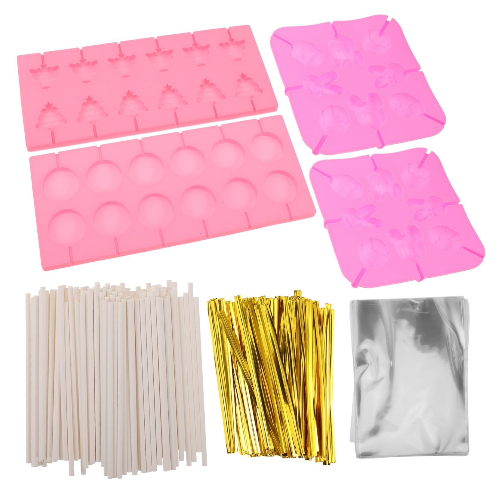 Silikon Schokoladenform für Kreative Lollipop Herstellung Teiliges Set mit Sticks Beuteln und Twist Ties für Diy Süßigkeiten und Familienaktivitäten