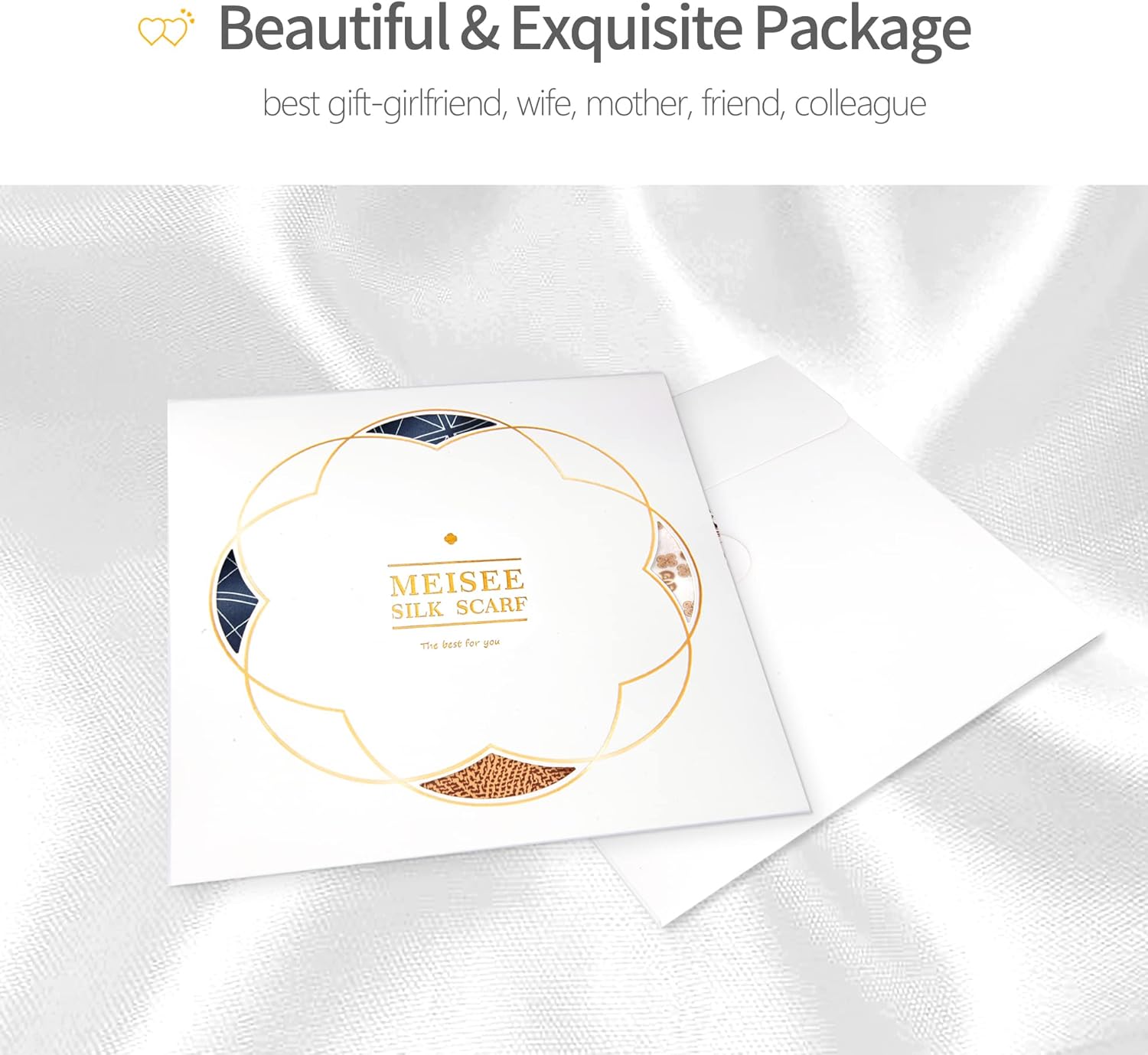 MEISEE 100% Mulberry Silk Long Scarf for Women Large Oblong Sunscreen Shawls Wraps Neck Headscarf Hair Wraps Gift Packed - Image 6