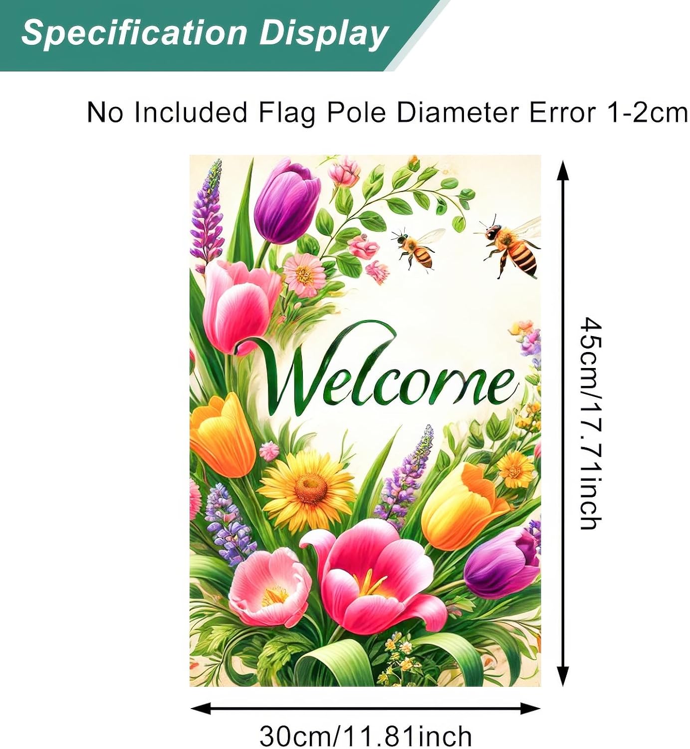 Welcome Spring Garden Flag 12x18 Double Sided Flower Seasonal Small Flags For Outside Outdoor Decor Yard Farmhouse Holiday Spring Summer Decorations Yard Flags - Image 4