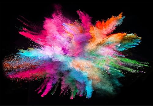 Colorful Paint Splash Backdrop Abstract Color Powder Explosion on Black Backgrou