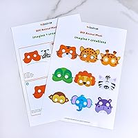 Vista 9 de Winlyn 27 juegos de máscaras de animales de la selva, kits de manualidades, máscaras faciales de animales de safari, máscaras de espuma para fiestas