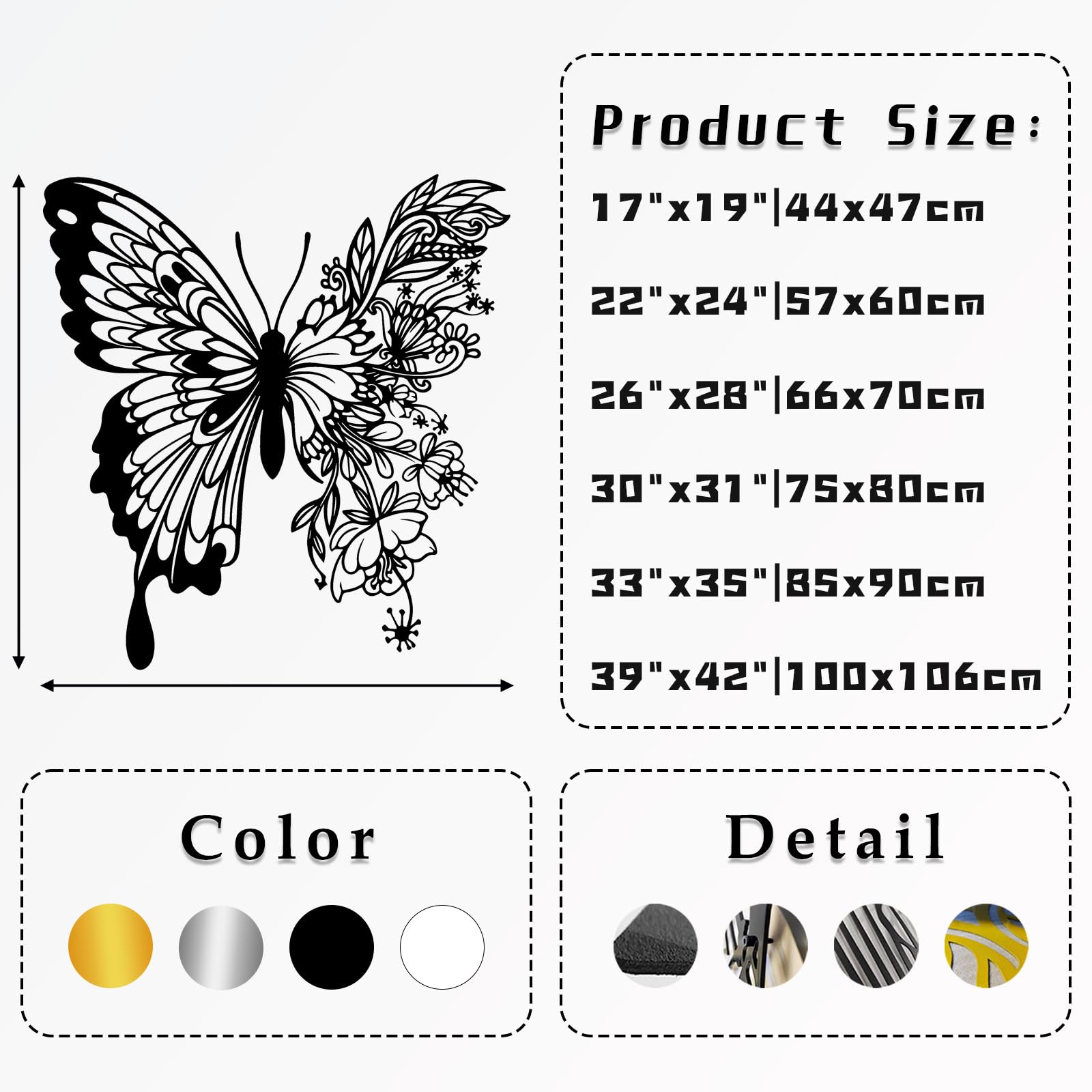 Metalowa sztuka ścienna fouholk kwiat motyl sztuka kwiat motyl wiszący na zewnątrz ganek dekoracja motyl dekoracja domu metalowa dekoracja ogrodowa