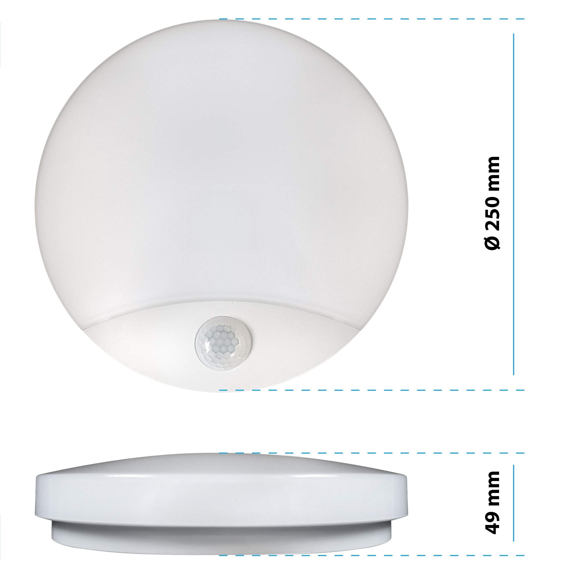 Maxkomfort 2er Set LED Außenwandleuchte TOPAZ mit Bewegungsmelder 15W – IP44 Außenlampe 4000K neutralweiß – moderne Wandlampe 1050 Lumen für Haus & Garten