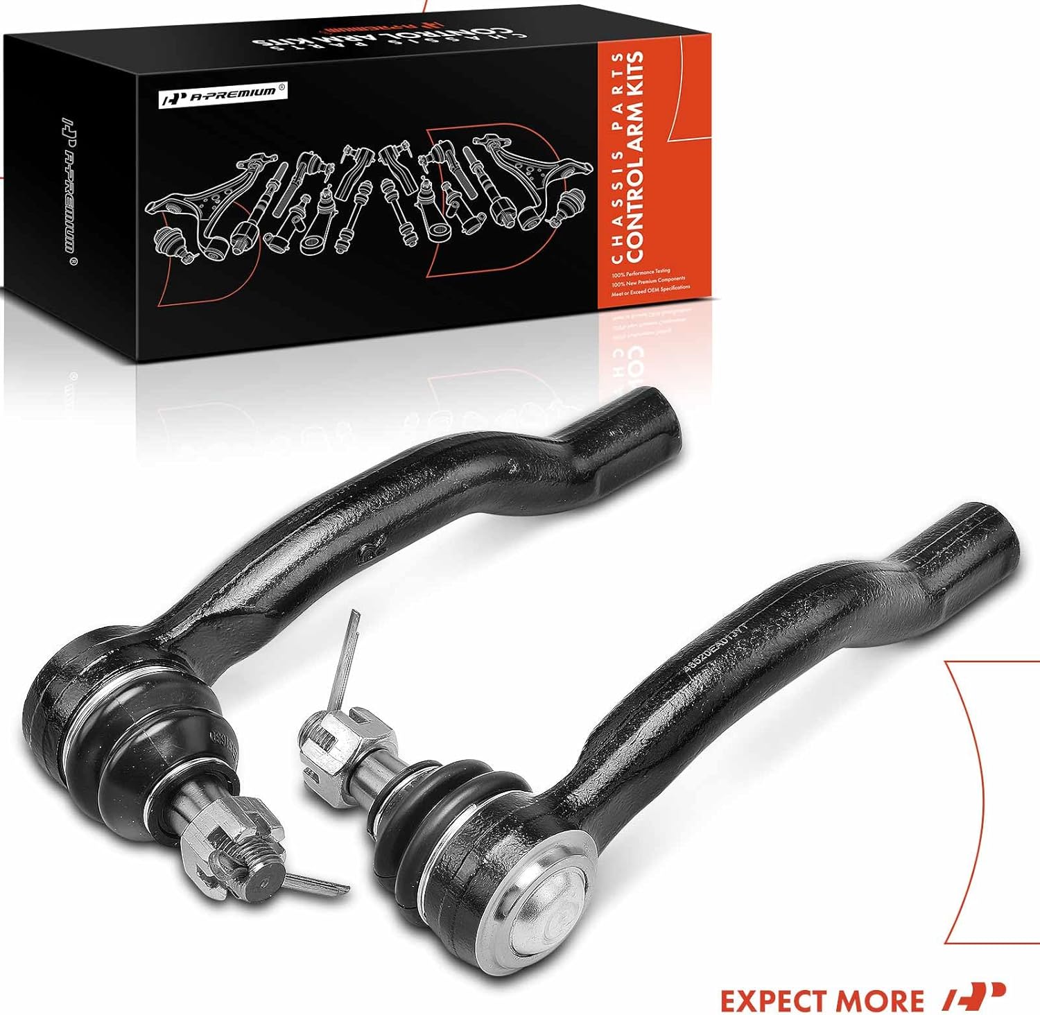 A-Premium 2 x Front Outer Tie Rod Ends, Compatible with Nissan Frontier 2005-2019, Pathfinder 2005-2012, Xterra 2005-2015