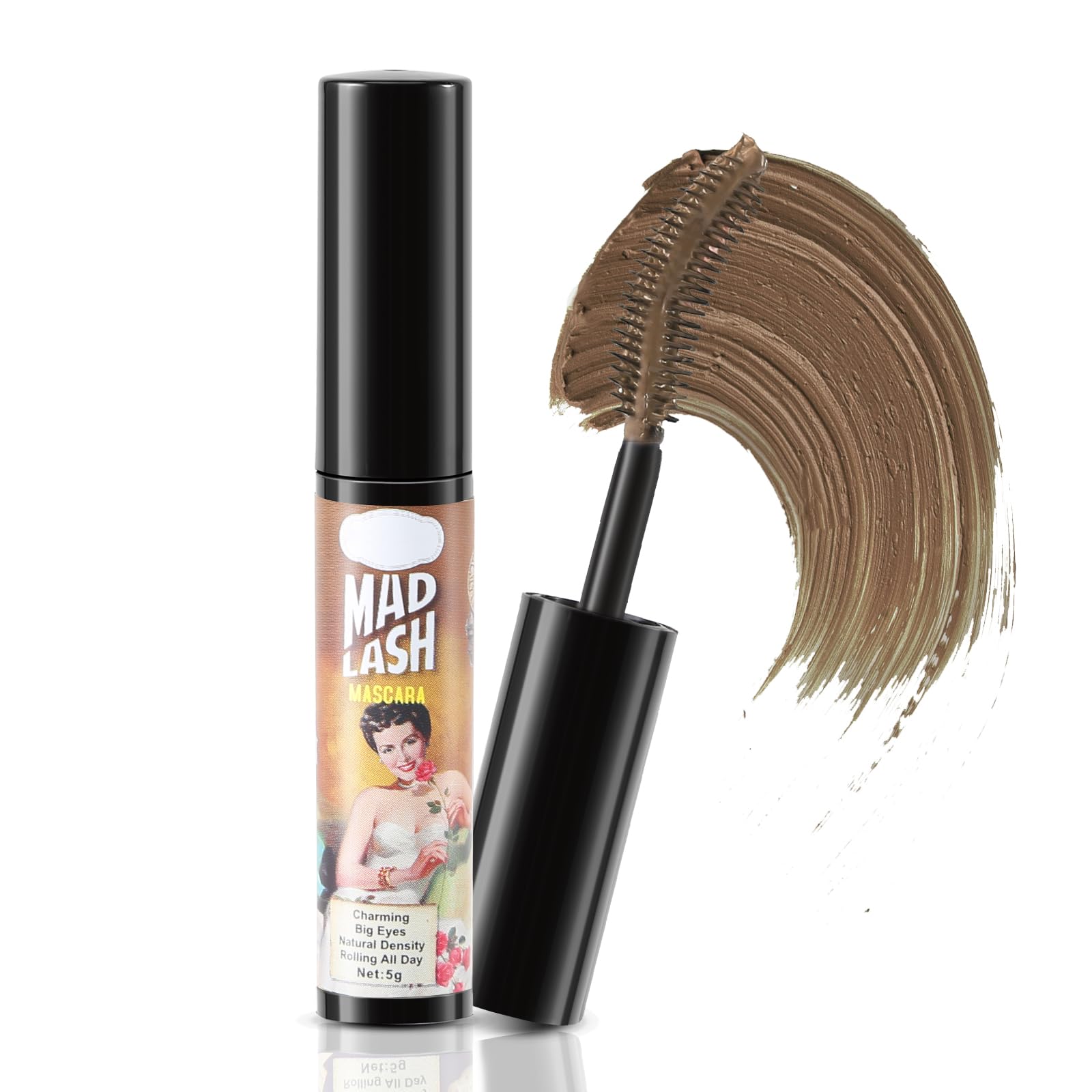 Boobeen Mascara de Color Volumen y Longitud, Mascara de Pestañas Resistente al Agua con Cepillo, Crea un Maquillaje de Pestañas 3D Natural, Sin Manchas